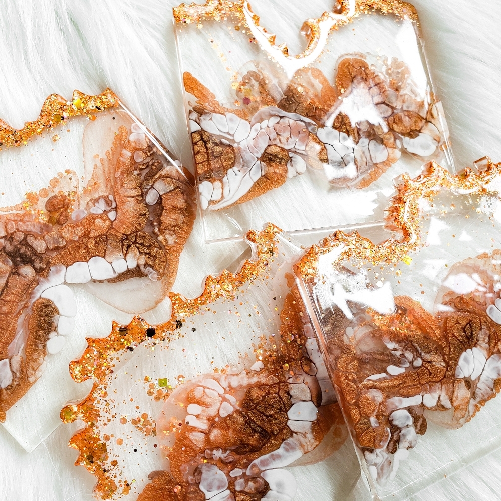 MADE TO ORDER - Resin Geode Coaster Set - Picture 6 of 11